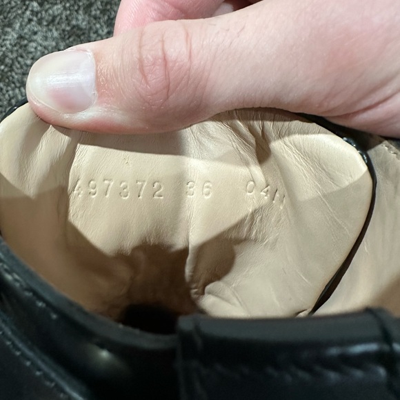 Gucci Magnum Calfskin Pearl Lace Up Combat Ankle Black Boots - Picture 8 of 11